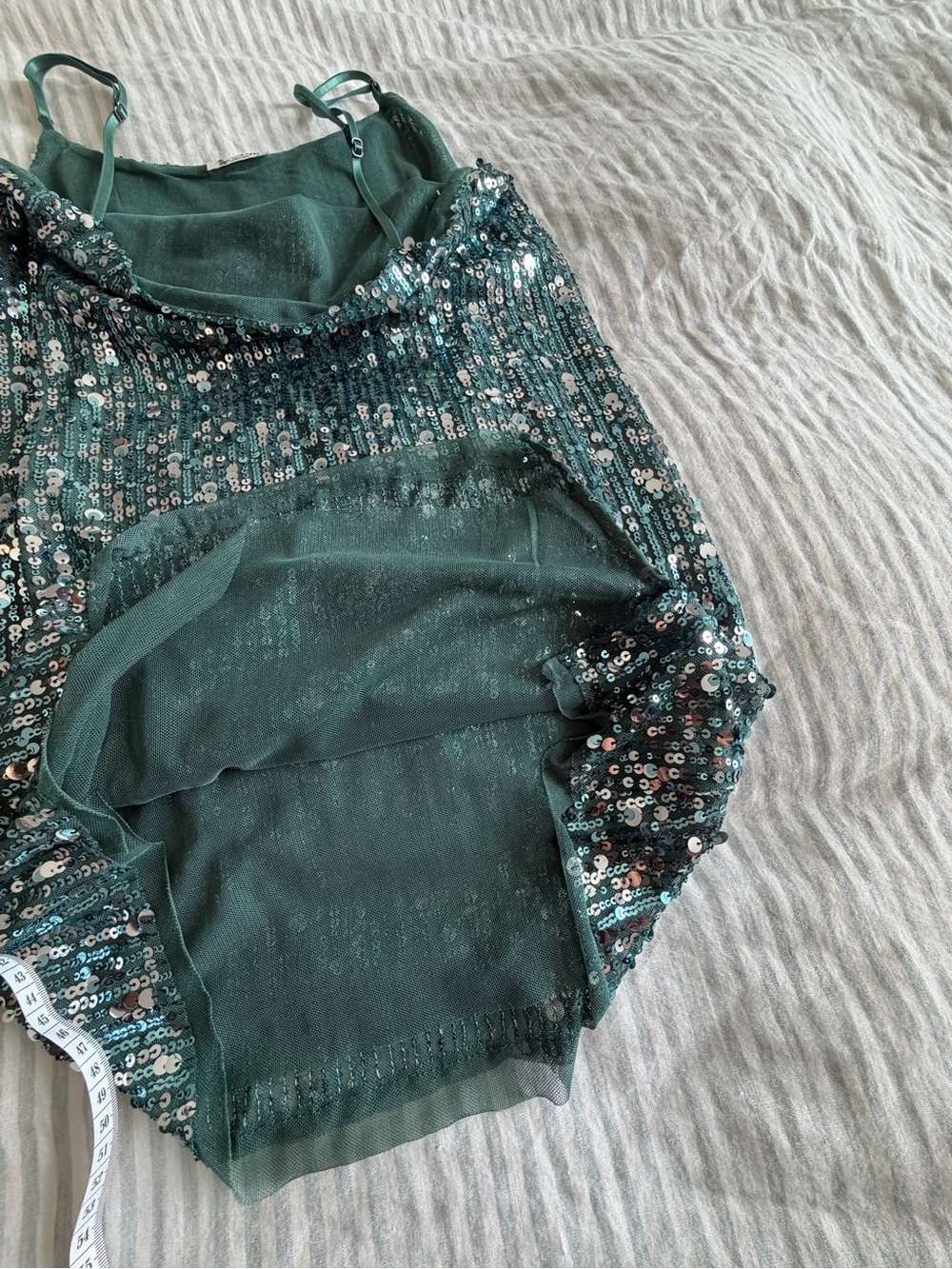 Free People Sequin Mini Teal Dress - Picture 6 of 7